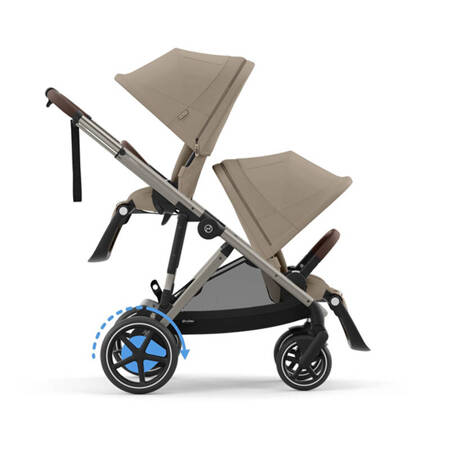 Cybex e-Gazelle S Almond Beige zestaw spacerowy z dodatkowym siedziskiem