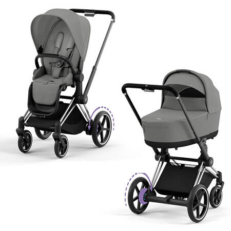 Cybex ePriam Chrome Black Mirage Grey wózek 2w1 głęboko-spacerowy