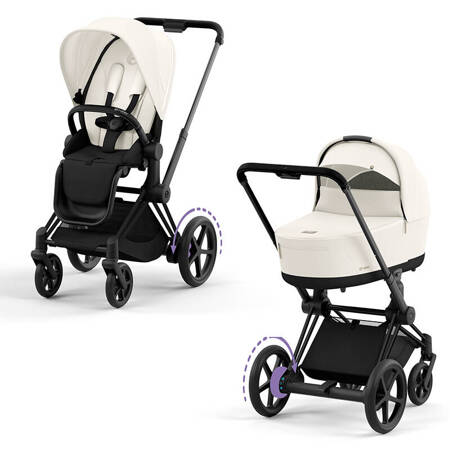 Cybex ePriam Matt Black OFF WHITE wózek 2w1 głęboko-spacerowy