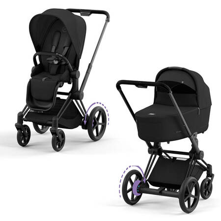 Cybex ePriam Matt Black Sepia Black wózek 2w1 głęboko-spacerowy