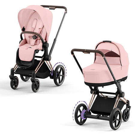 Cybex ePriam Rosegold Peach Pink wózek 2w1 głęboko-spacerowy