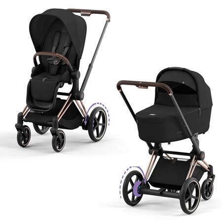 Cybex ePriam Rosegold Sepia Black wózek 2w1 głęboko-spacerowy