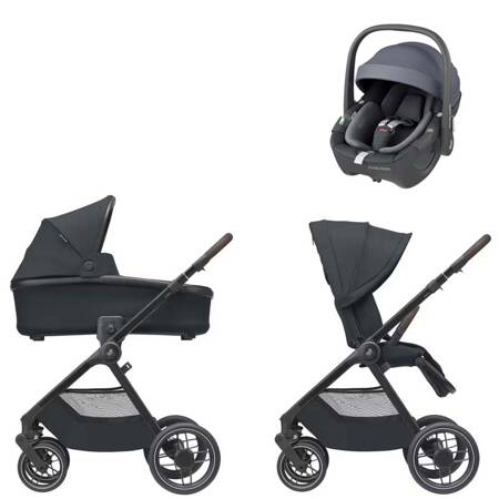 Maxi Cosi Oxford Essential Graphite zestaw 3w1 z fotelikiem Pebble 360