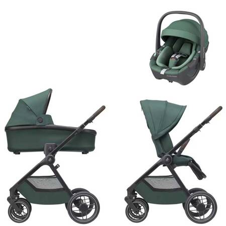 Maxi Cosi Oxford Essential Green zestaw 3w1 z fotelikiem Pebble 360