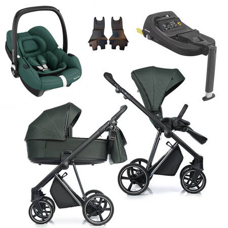 Roan IVI 2.0 Black Forest zestaw 4 w 1 z fotelikiem Maxi Cosi Cabriofix i bazą isofix