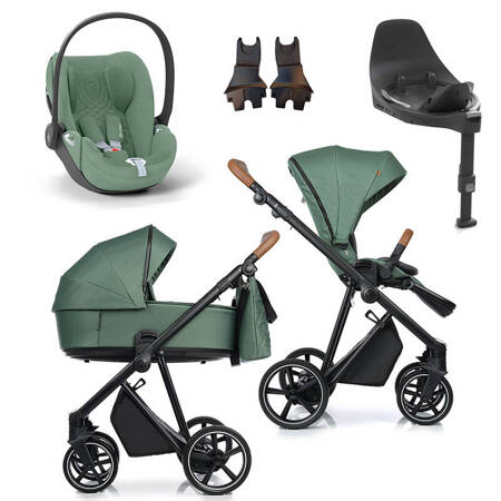 Roan IVI 2.0 Boho Green zestaw 4 w 1 z fotelikiem Cybex Cloud T i-Size Plus i bazą isofix