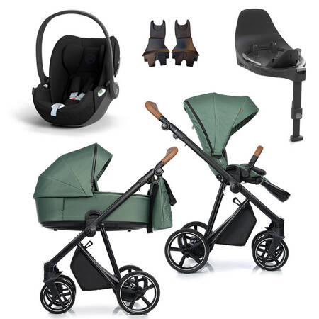 Roan IVI 2.0 Boho Green zestaw 4 w 1 z fotelikiem Cybex Cloud T i-Size i bazą isofix