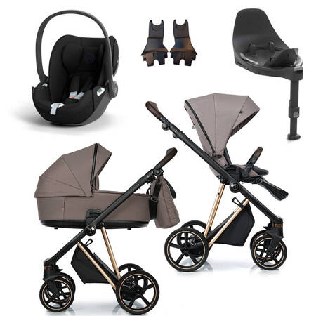 Roan IVI 2.0 Cocoa Rosegold zestaw 4 w 1 z fotelikiem Cybex Cloud T i-Size i bazą isofix