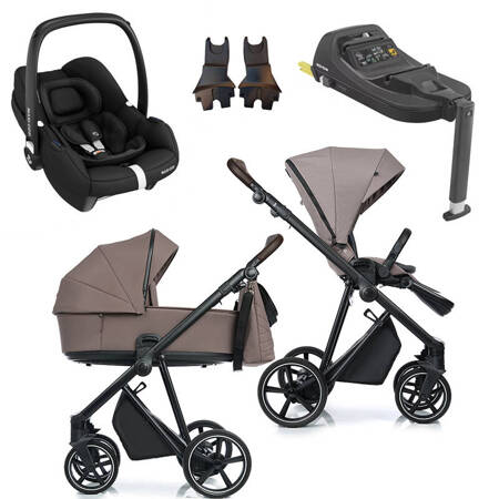 Roan IVI 2.0 Cocoa zestaw 4 w 1 z fotelikiem Maxi Cosi Cabriofix i bazą isofix