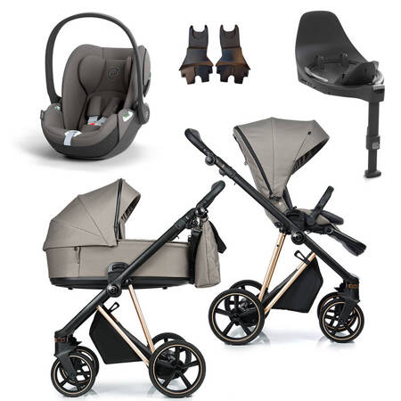 Roan IVI 2.0 Mocca zestaw 4 w 1 z fotelikiem Cybex Cloud T i-Size i bazą isofix