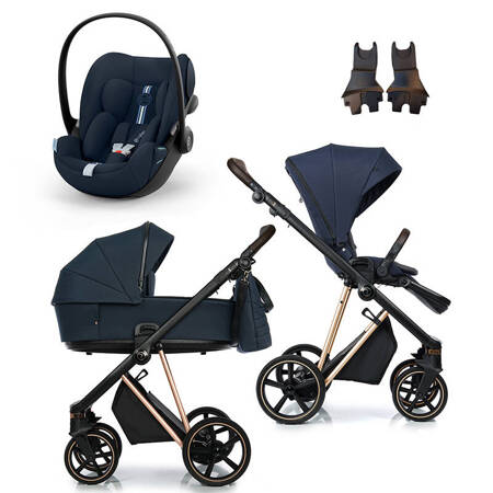 Roan IVI 2.0 Mystic Blue Rosegold zestaw 3 w 1 z fotelikiem Cybex Cloud G Plus