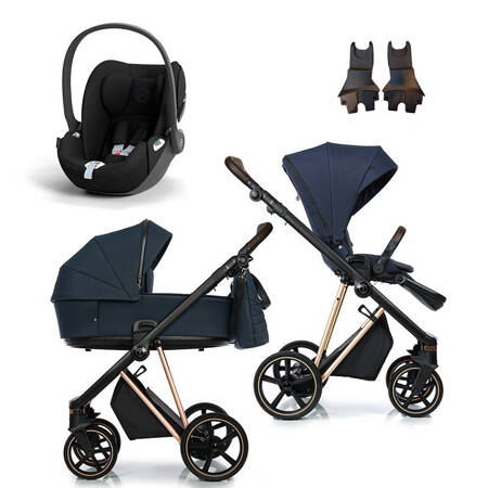 Roan IVI 2.0 Mystic Blue Rosegold zestaw 3 w 1 z fotelikiem Cybex Cloud T 