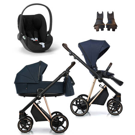 Roan IVI 2.0 Mystic Blue Rosegold zestaw 3 w 1 z fotelikiem Cybex Cloud T Plus