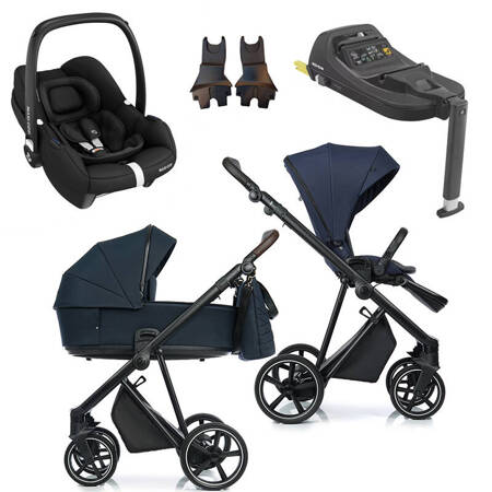 Roan IVI 2.0 Mystic Blue zestaw 4 w 1 z fotelikiem Maxi Cosi Cabriofix i bazą isofix