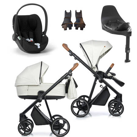 Roan IVI 2.0 Pearl Shell zestaw 4 w 1 z fotelikiem Cybex Cloud T i-Size Plus i bazą isofix