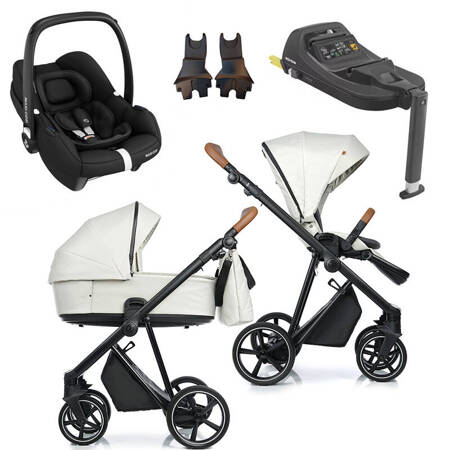 Roan IVI 2.0 Pearl Shell zestaw 4 w 1 z fotelikiem Maxi Cosi Cabriofix i bazą isofix