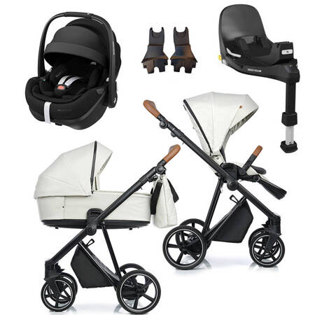 Roan IVI 2.0 Pearl Shell zestaw 4 w 1 z fotelikiem Maxi Cosi Pebble 360 Pro2 i bazą isofix