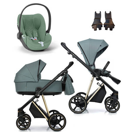 Roan IVI 2.0 Pine Green zestaw 3 w 1 z fotelikiem Cybex Cloud T Plus