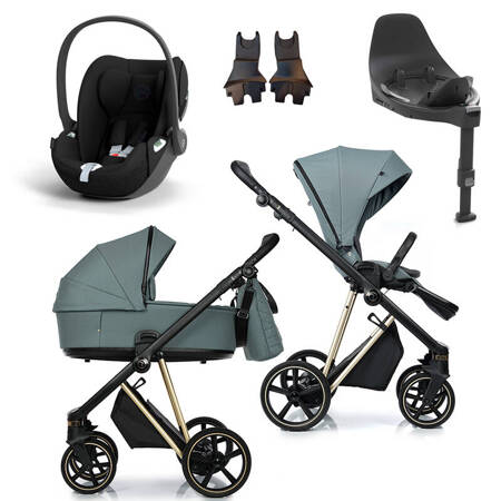 Roan IVI 2.0 Pine Green zestaw 4 w 1 z fotelikiem Cybex Cloud T i-Size i bazą isofix